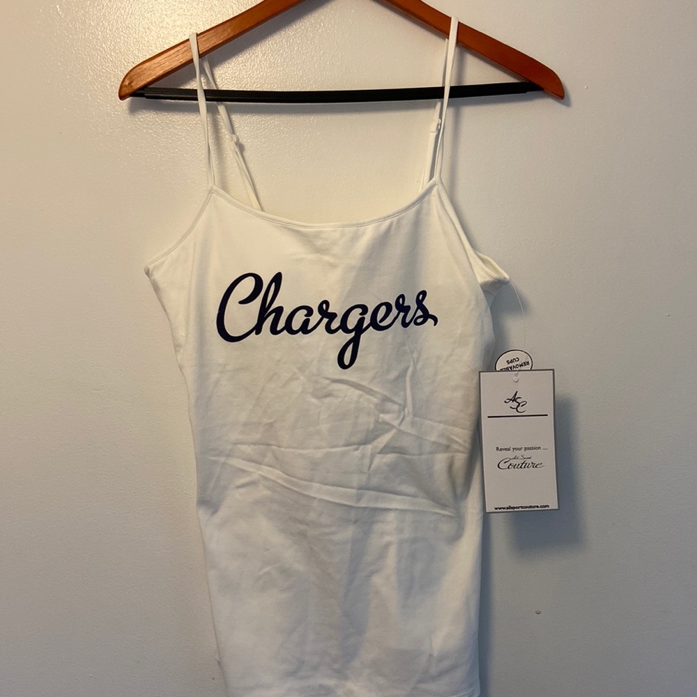 NWT New NFL San Diego Chargers Women's White Camisole Sz. L